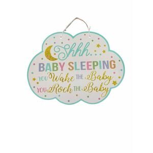 Baby Sleeping Door Sign – “Shhh… Baby Sleeping” Nursery Hanging Sign